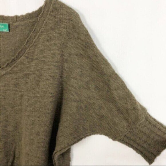 Signature 8 | Women's Green Slub Knit Hi Low Tunic Sweater Size Small - Picture 3 of 8